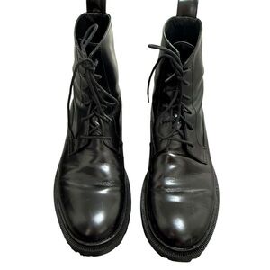 & Other Stories Black Leather Women’s Combat Boots 38